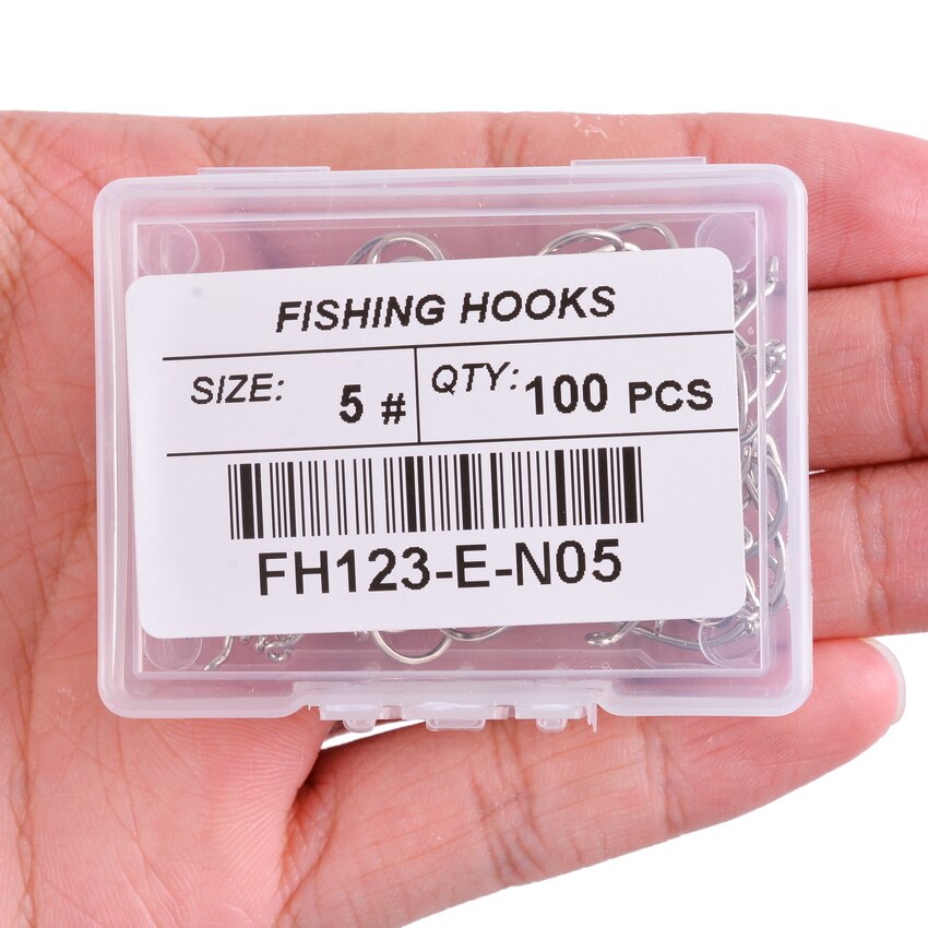 100pcs/ Box Octopus Fishing Hooks High Carbon Chmical Sharpen Barbed Circle Hook Tackle Set 5C Point Hardness Supplier Fishhooks