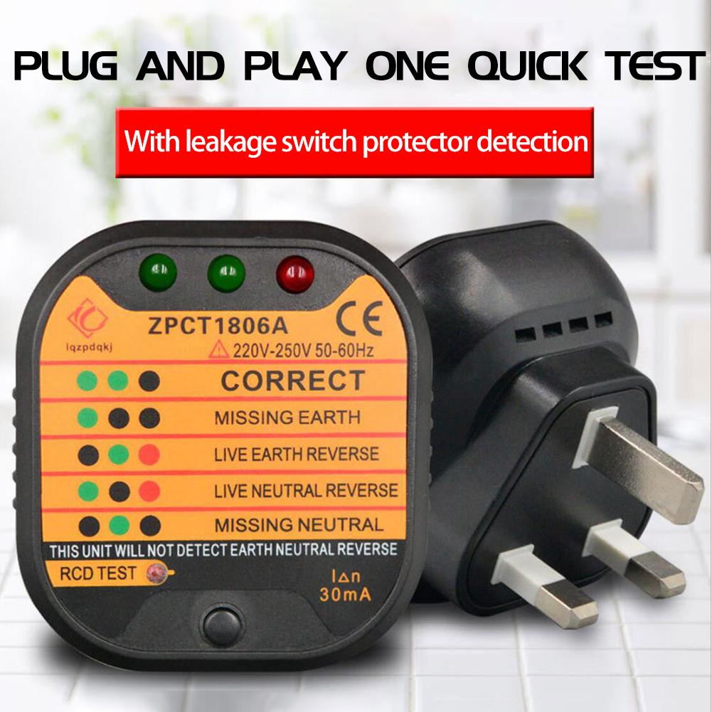 Electric Socket Tester Power Socket Wiring Detection Wall Plug Breaker Finder Detector Circuit Breaker Auto Finders Instruments