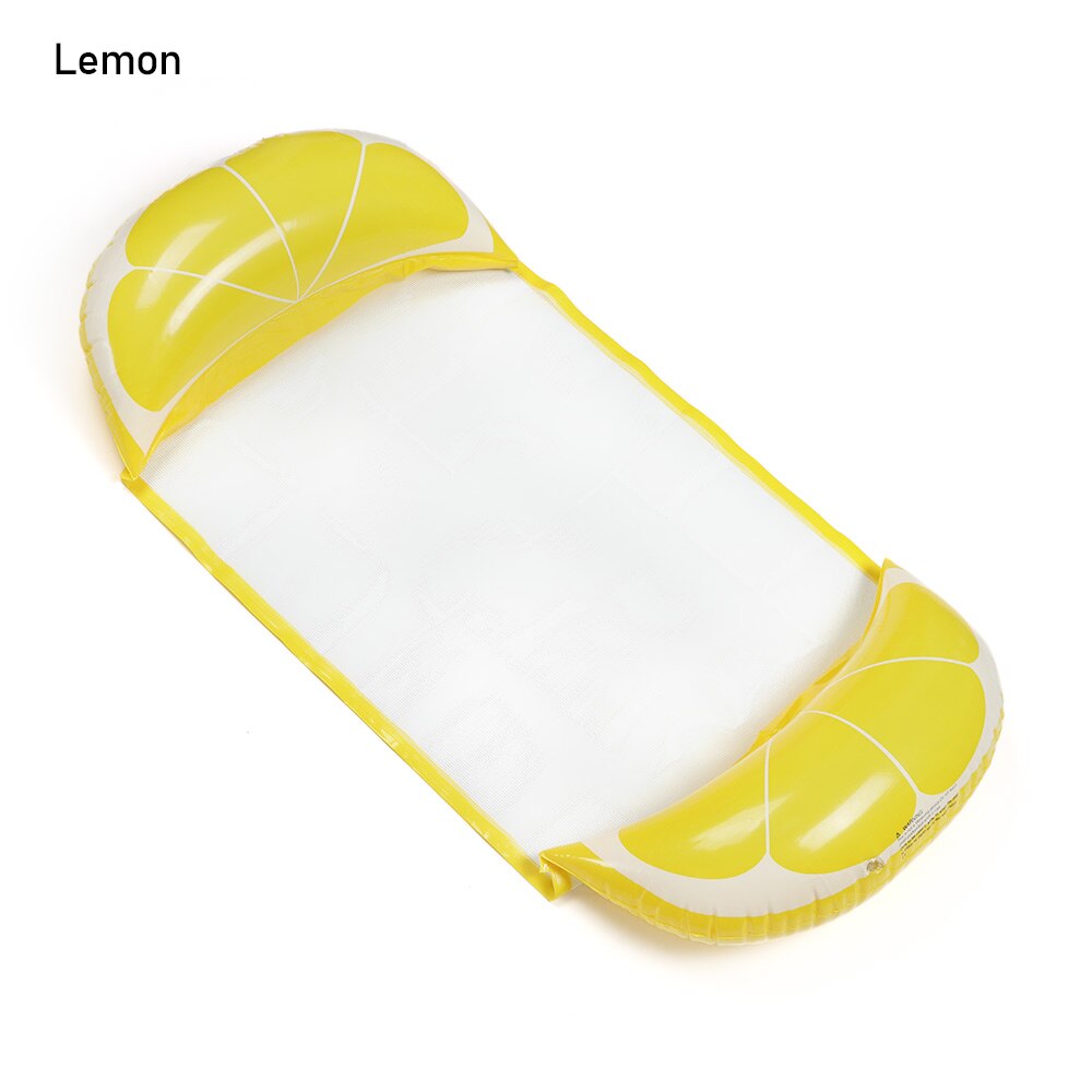 PVC Inflatable Floating Row Float Pool Bed Pool Air Mattresses Water Hammock Swimming Pool Chair Sports Piscina Foldable: Lemon