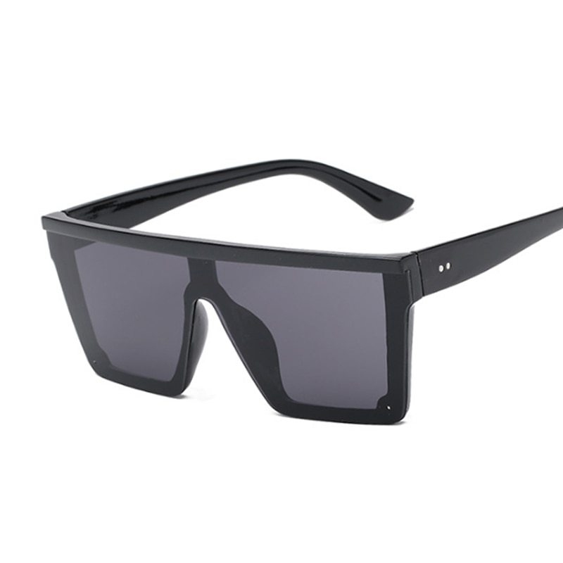 Oversized Zonnebril Vrouwen Big Frame Vierkante Platte Top Klinknagel Zonnebril Vrouwelijke Vrouwen/Mannen Vintage Spiegel Shades Gradiënt UV400
