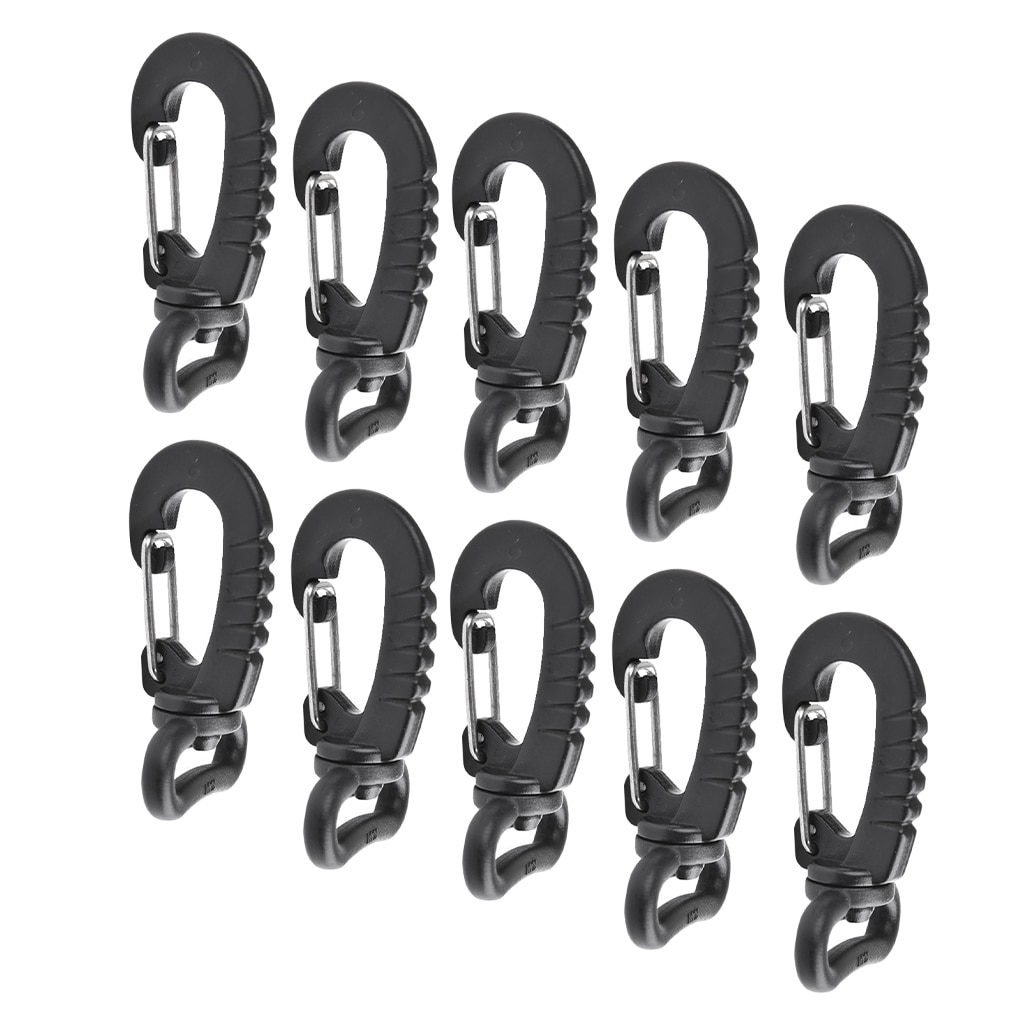 10Pcs Plastic Lobster Clasp Strap Swivel Rotary Buckle Hook For Backpack Bag Outdoor Camping Hiking Tools