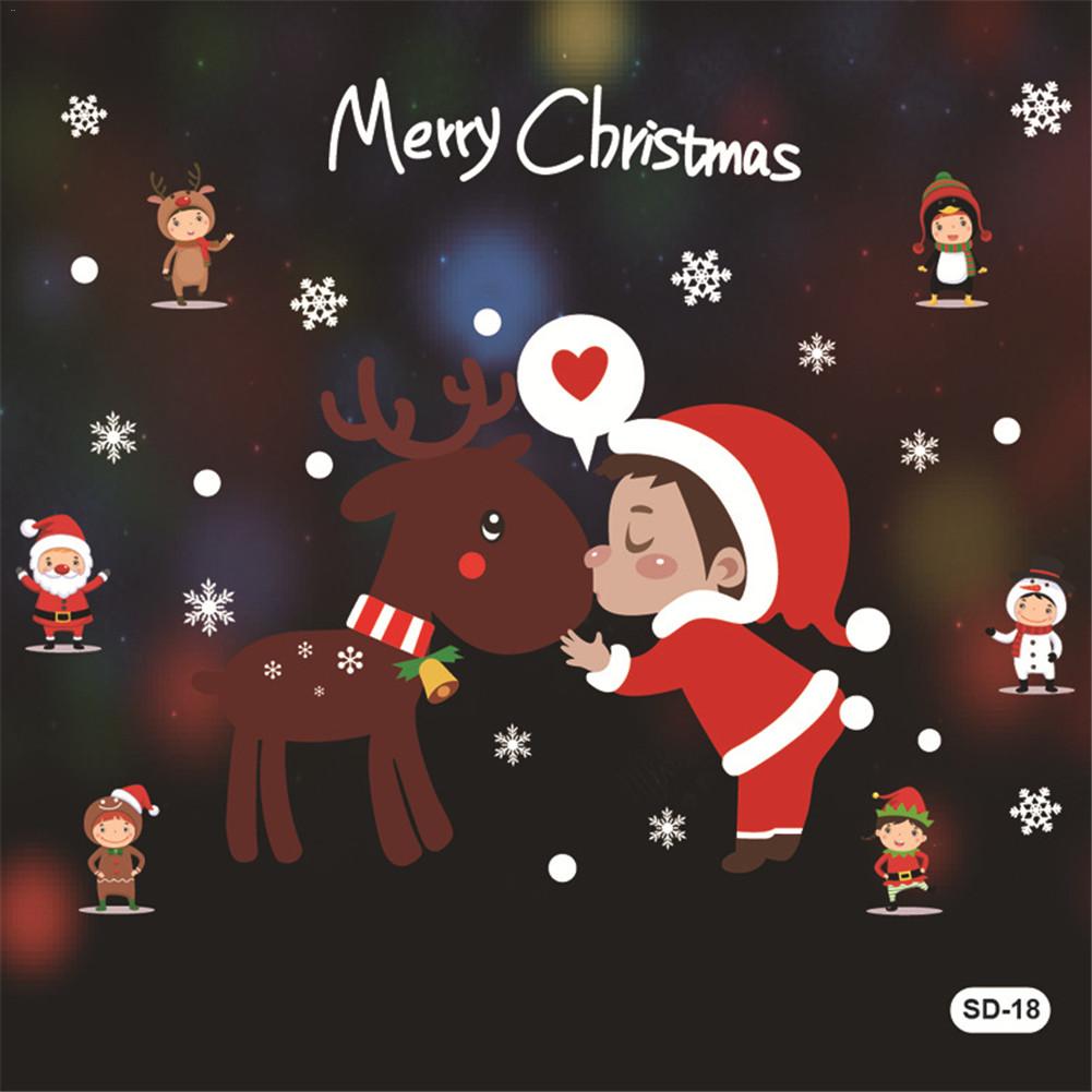 ON Christmas Window Stickers Waterproof Decorative Stickers Various Patterns Home Decoration: Green