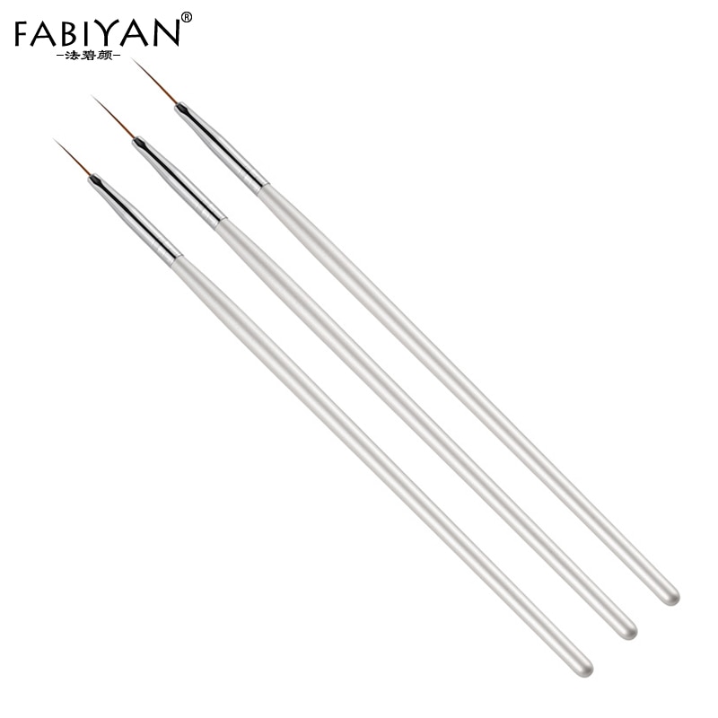 Pinceau Gel UV acrylique, Lot de 3 pièces, pour Nail Art, peinture Fine, bande Fine, pour dessin, pointes de décoration, Kit de