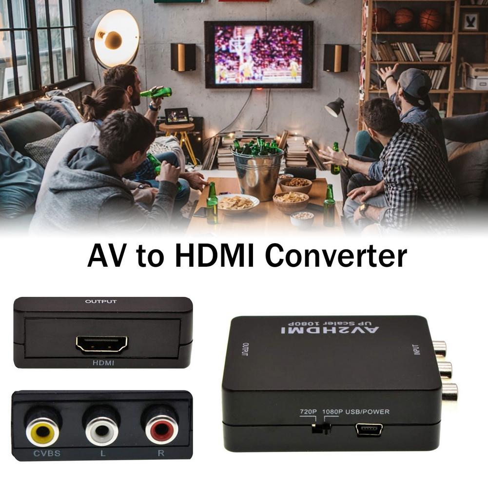 Av Om Compatibel Met Hdmi Converter Av Naar HD-MI Converter Adapter Mini Composiet Cvbs Naar Hd AV2HD Audio Converter AV2HD