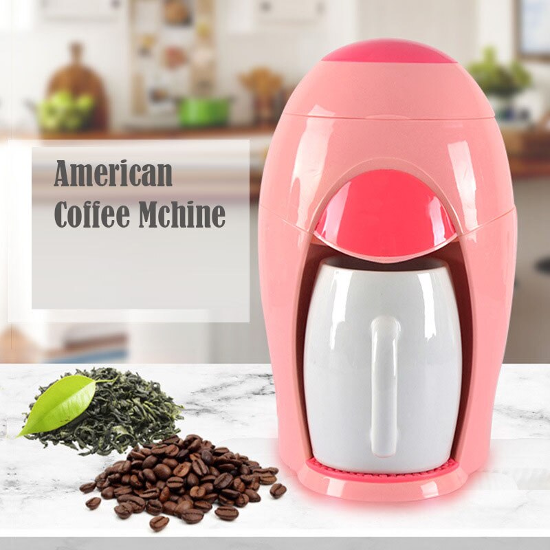 Single Coffee Machine Small Drip Tea Machine Portable Multi-functional Washing and Boiling Appliance For Home Office Black /Pink