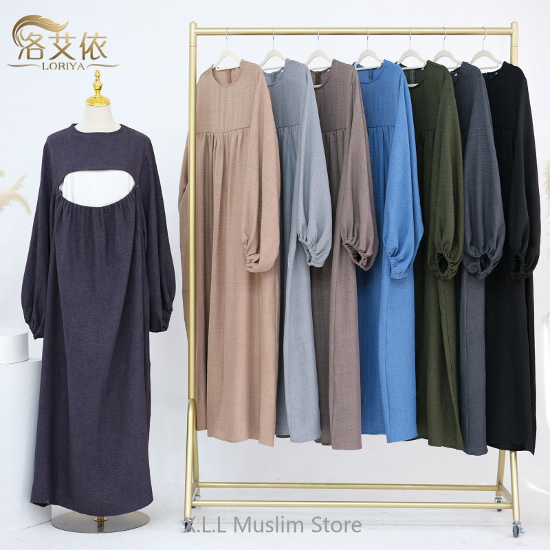 Abaya-Robe de luxe pour femmes musulmanes, vêtements d'allaitement, Kebaya, Kaftan, Maroc, Turquie, Dubaï, Eid Ramadan