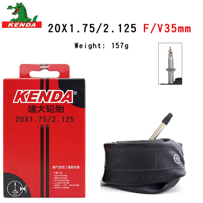 Kenda mountainbikeslang bmx hopfällbar cykelinnerslang mtb delar 20 tum cykling 1.0 1.5 1.75 2.125 a/ v f/v cykeldäck: 20 x 1.75-2.125 fv35l