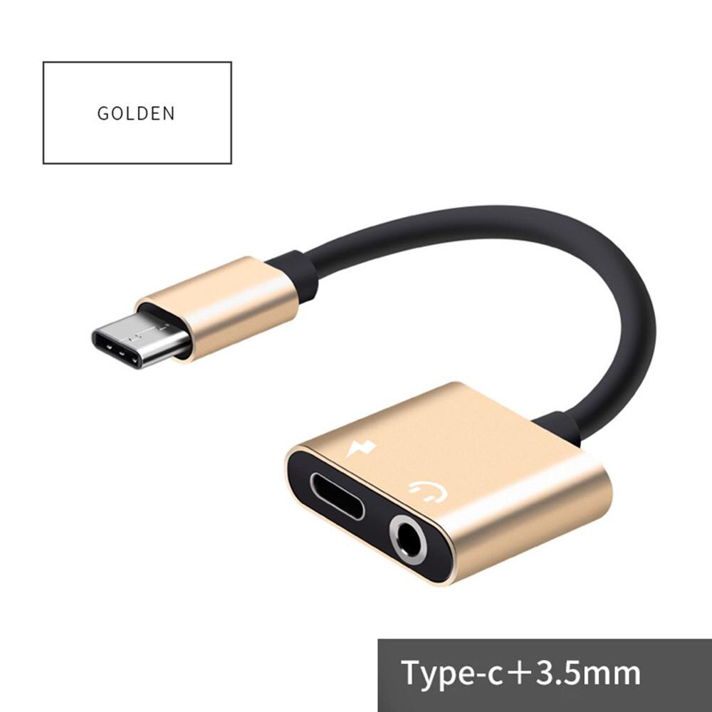 2 in 1 Typ-C zu 3,5 MM Audio- Adapter Kabel Ladung Hafen Kopfhörer Typ-C Audio- Cbale AUX Adapter Kabel Headset Aufruf Android: Gold