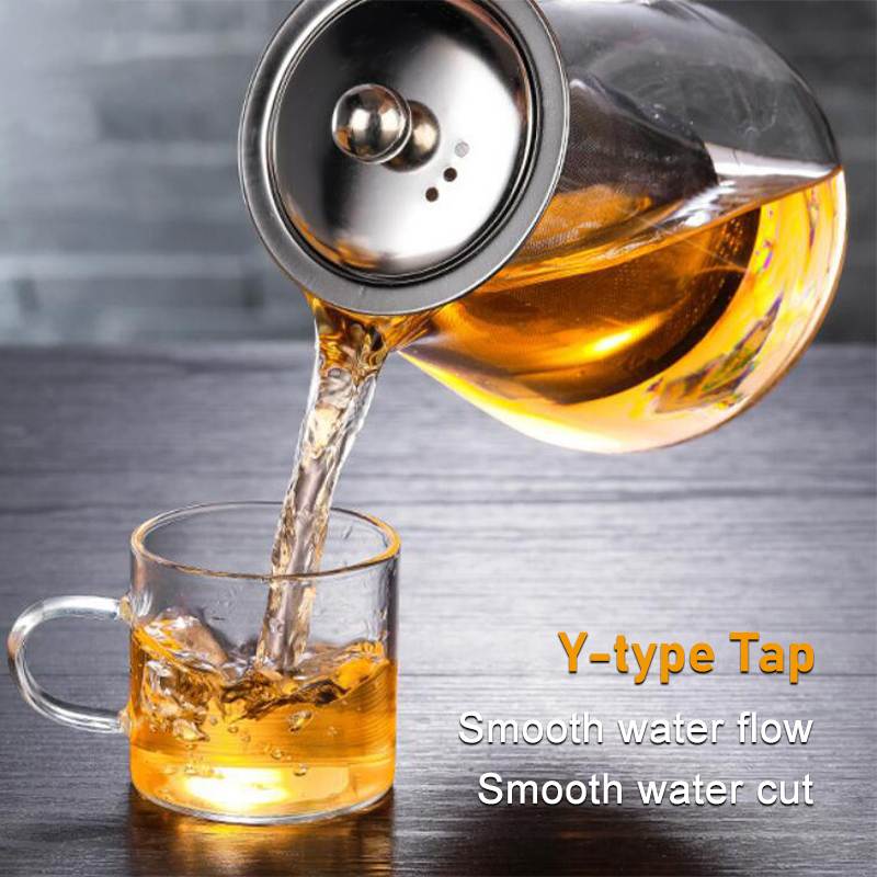 Tetera de vidrio resistente al calor, Infusor de té de acero inoxidable, recipiente calentado, tetera, teteras, filtro, juego de té, tetera para té Brewin
