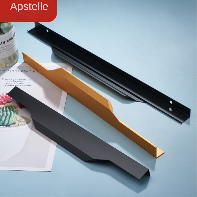 Aluminum Alloy Hidden Home Improvement Black Furniture Handle Furnitur Door Handl T Bar Black Gold Home Improvement