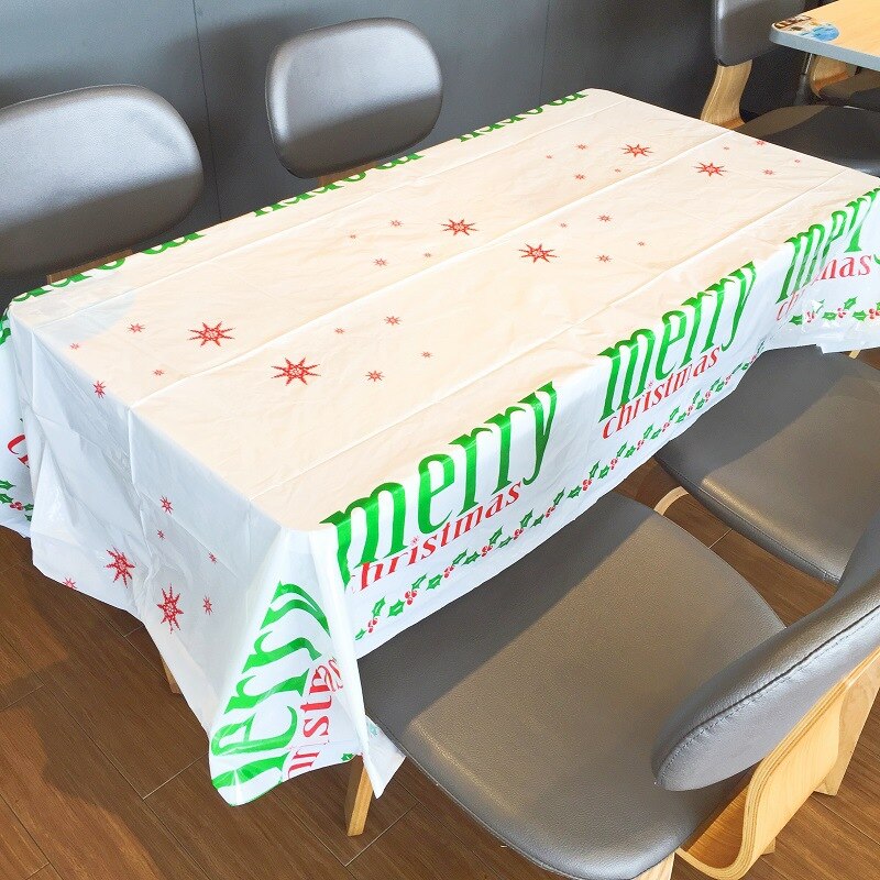 3pcs Disposable Christmas Tablecloth Xmas Tree Santa Table Covers for Christmas Party Navidad Kitchen Dining Table Cloth Decors: merry christmas / 3Pcs