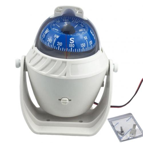 Boussole nautique magnétique de Camping en plein air, boule de guidage de Navigation Marine: WHITE
