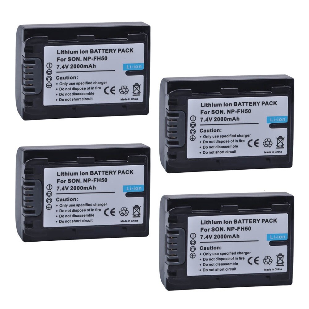 NP-FH50 NP FH50 Batterie pour Sony A230 A330 A290 A380 A390 HDR-TG1E TG3 TG5 TG7 DSC-HX1 DSC-HX200: 4 pcs NPFH50