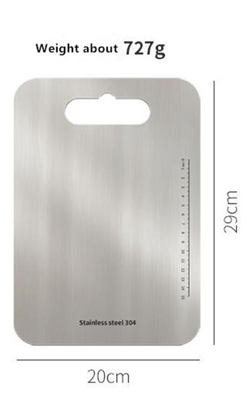 304 stainless steel cutting board wear resistant and rust proof kitchen rectangular chopping board cutting vegetables and fruits: M