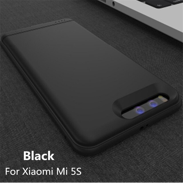 Slanke Acculader Gevallen Voor Xiaomi Mi 5S Power Bank Case 6000Mah Externe Opladen Batterij Case Draagbare Power bank Cover: Black