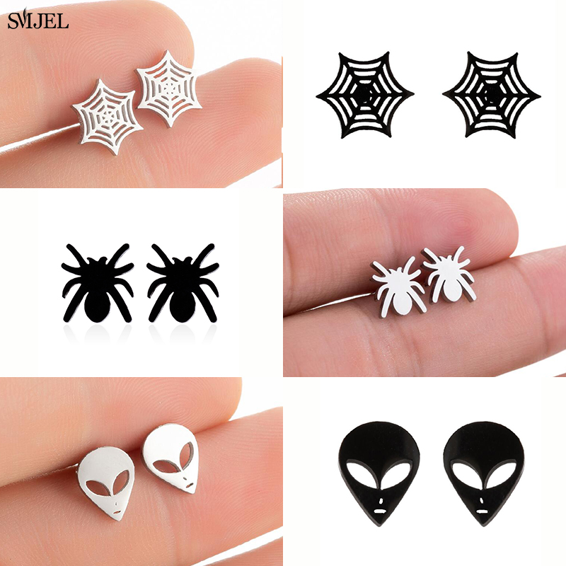 Punk Stijl Koreaanse Schattige Halloween Spook Spin Oorbellen Voor Vrouwen Sieraden Alien Et Web Net Oorbellen Xmas Accessoires 2024