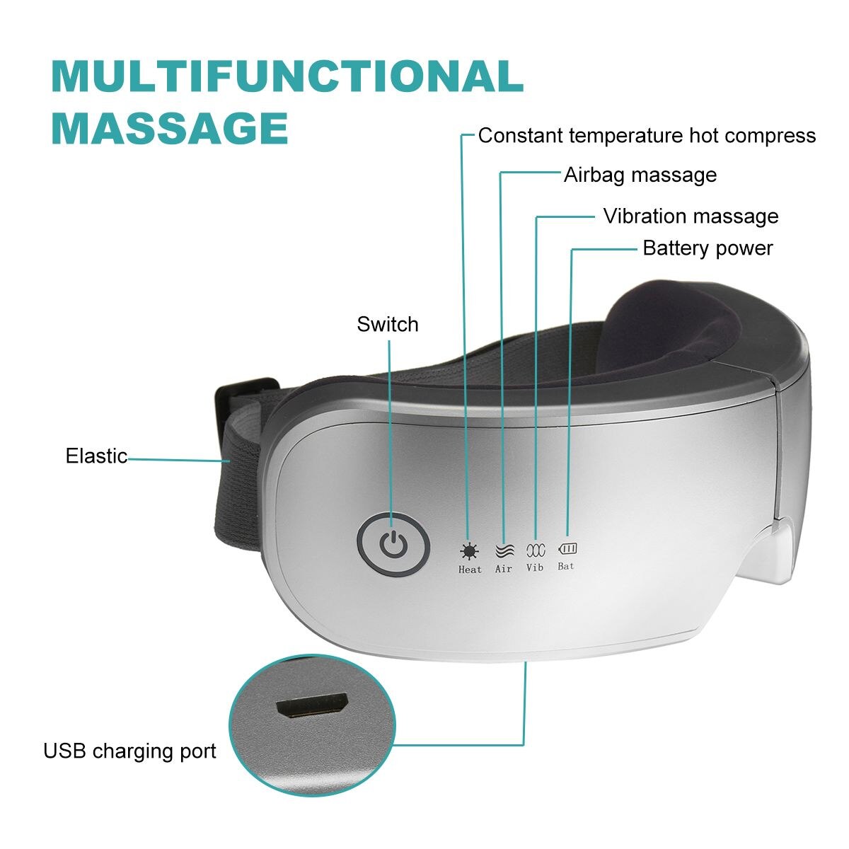 Eye Massager 4D Smart Trillingen Oogzorg Instrument Comprimeren Bluetooth Muziek Eye Massage Bril Vermoeidheid Pouch &amp; Rimpel