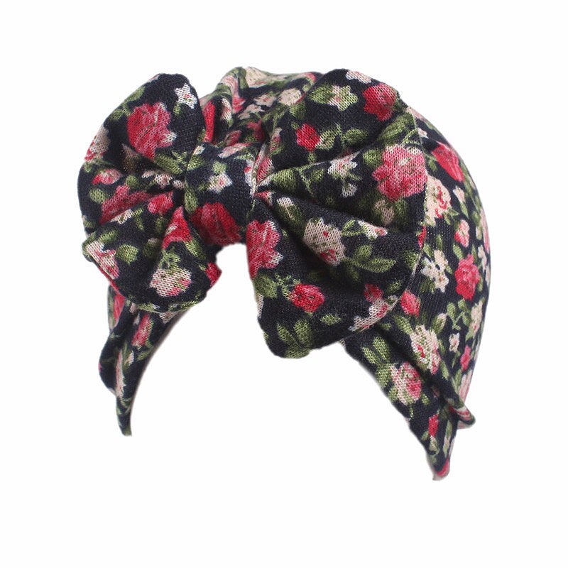Sombrero de bebé para niñas, gorros de primavera con lazo, turbante, para otoño, Floral, para bebé, 1 pieza, accesorios para la ropa, sombreros para niños