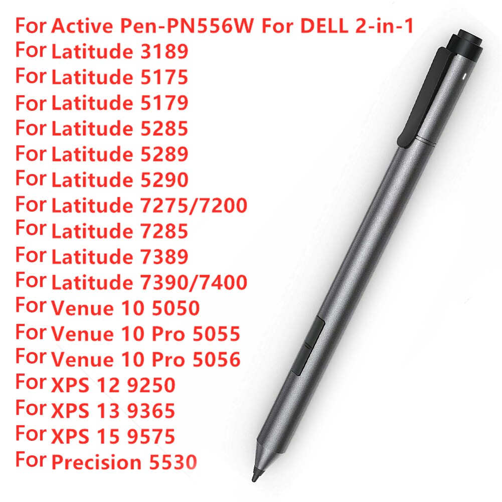 Lápiz óptico activo PN556W para Dell Latitude 3189, 5175, 5179, 5285, 5289, 5290, 7285, 7390, 7400,Venue 10 Pro 5050,XPS 9250: 04