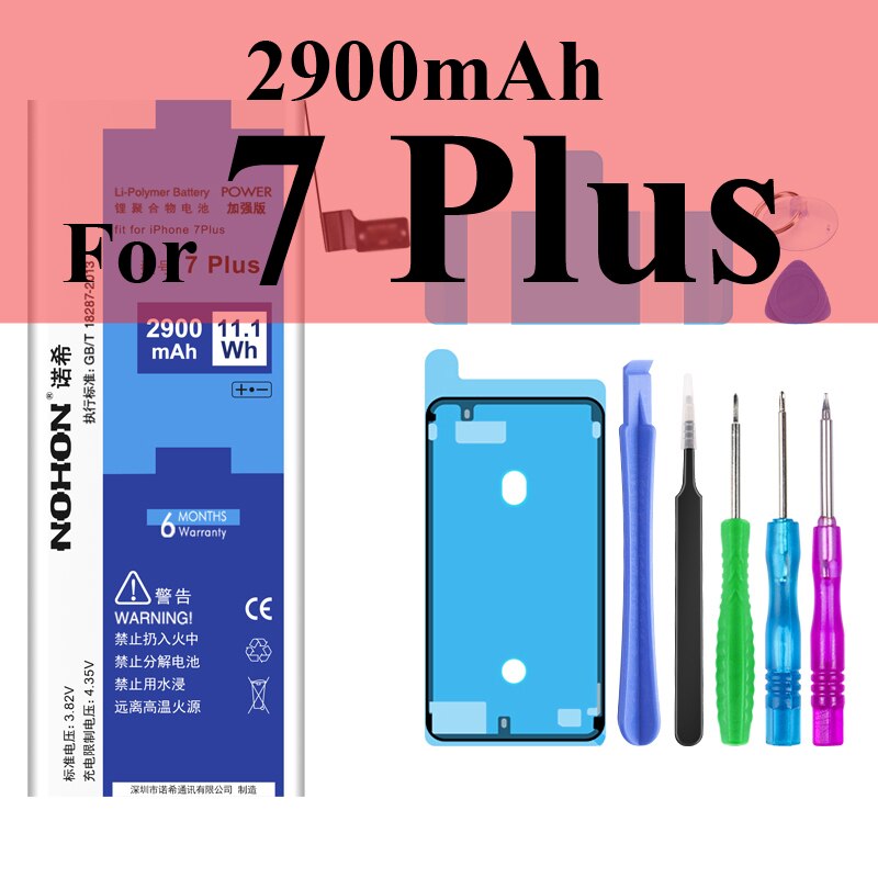 Nohon Battery For Apple iPhone 7 8 Plus 5s 5c X Xr Xs Max 7Plus 7P 8P iPhone7 1560-3360mAh Bateria +Tools For iPhone 5s 8 7 Plus