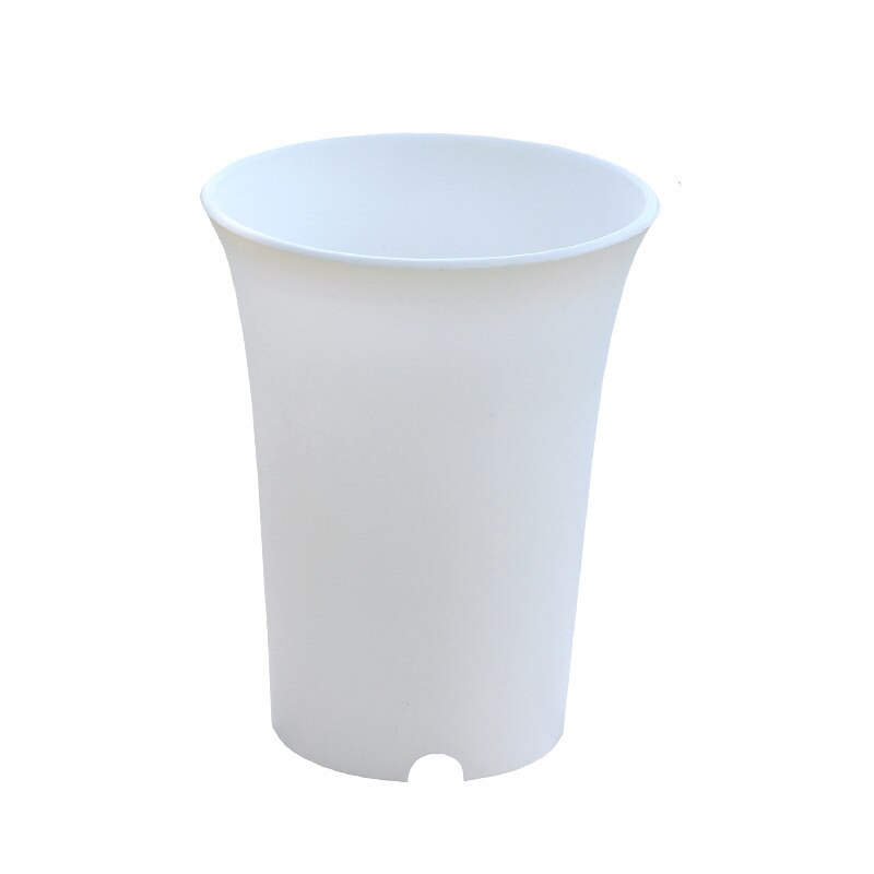 Lavabo de pelo antiguo para plantas suculentas, lavabo Vientiane, maceta de plástico redonda gruesa mate de cintura alta, jardinería en blanco y negro: Blanco / S