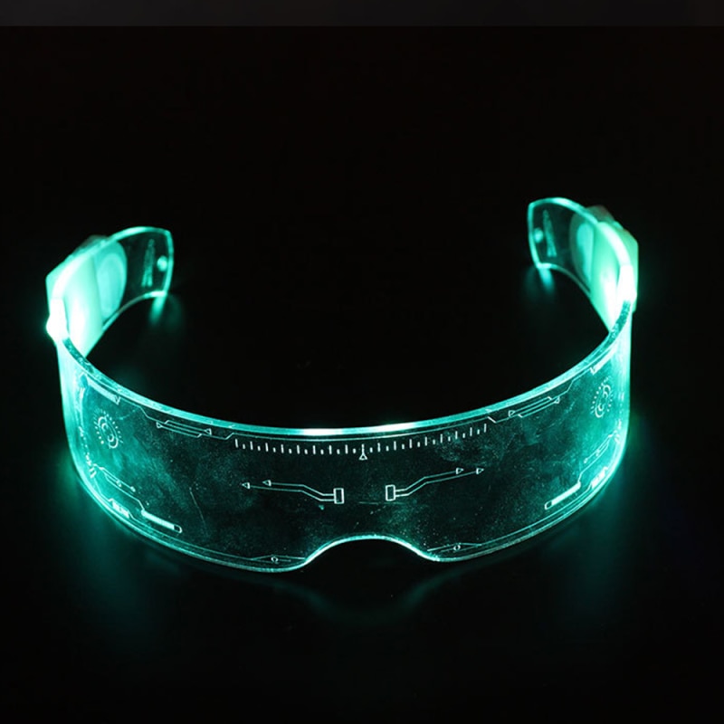 Magic Led Luminous Glasses Party Futuristic Electronic Visor Glasses Light Up Glasses Prop DIY Halloween Festival Performance