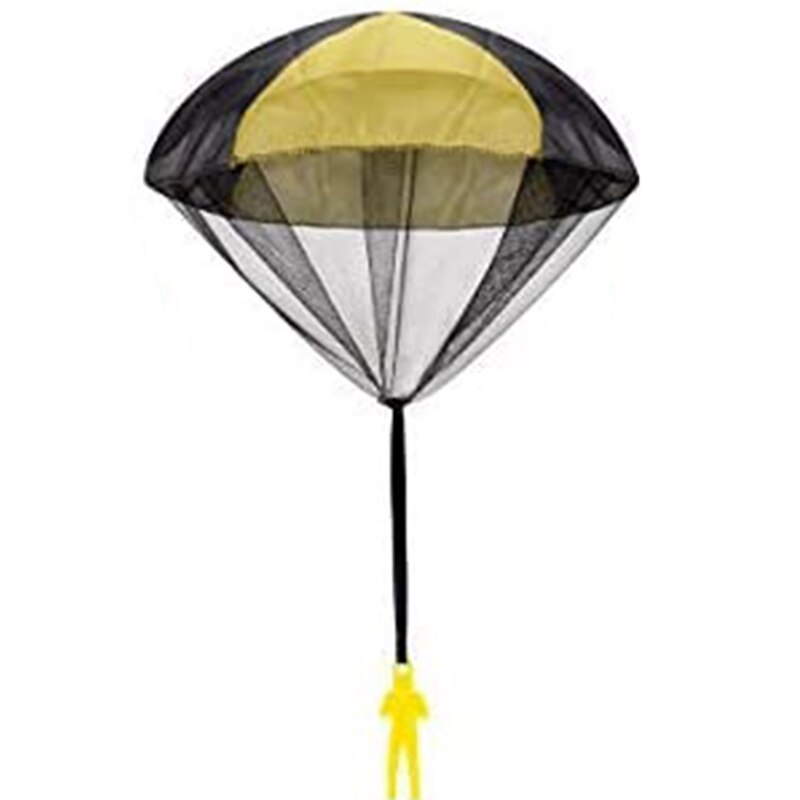 Hand Throwing Mini Soldier Parachute Funny Toy Kid Outdoor Game Play Educational Toys Fly Parachute Sport For Children Toy: Yellow