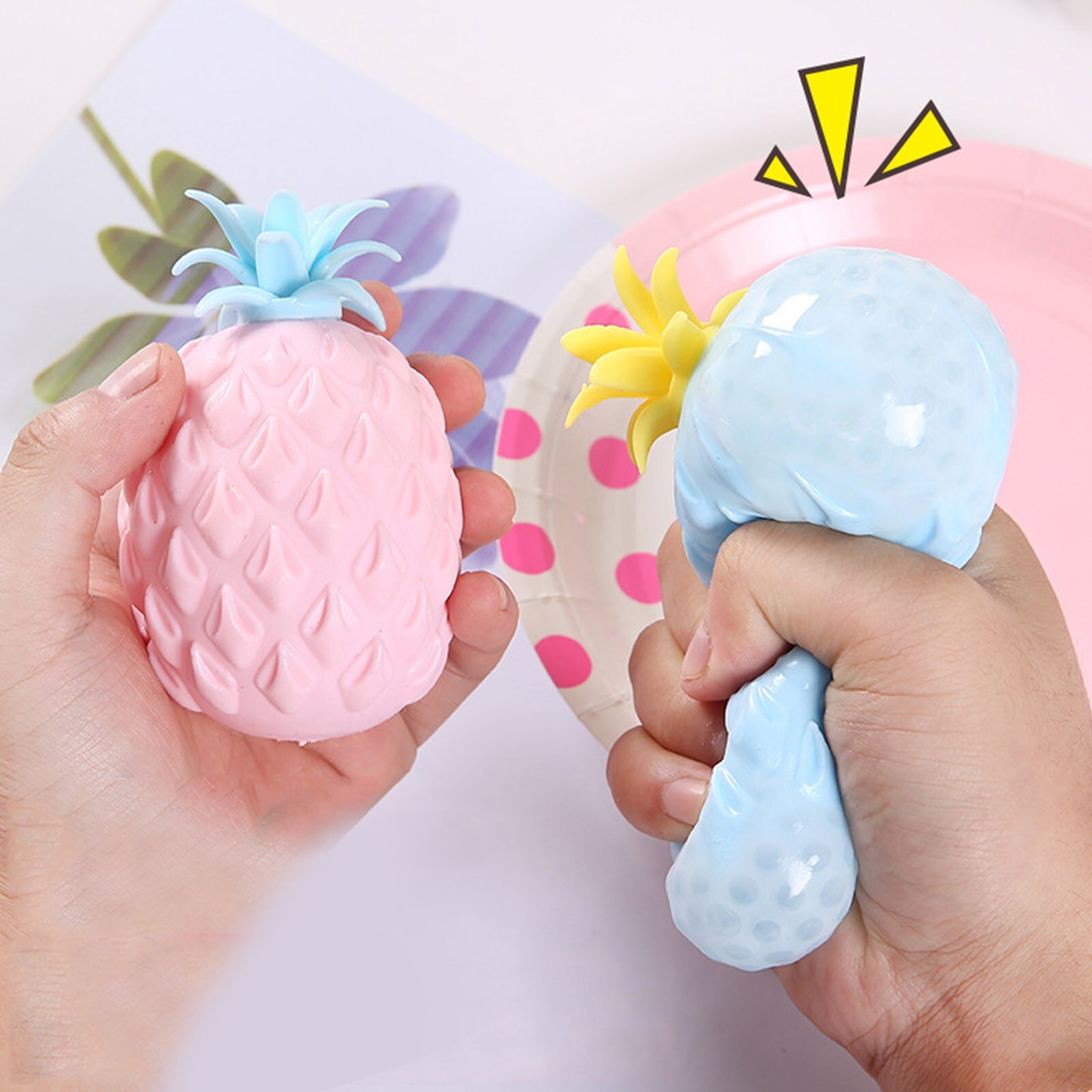 1Pcs Ananas Stress Druif Bal Grappige Gadget Decompressie Speelgoed Voor Kinderen Stress Autisme Hand Pols Squeeze Speelgoed