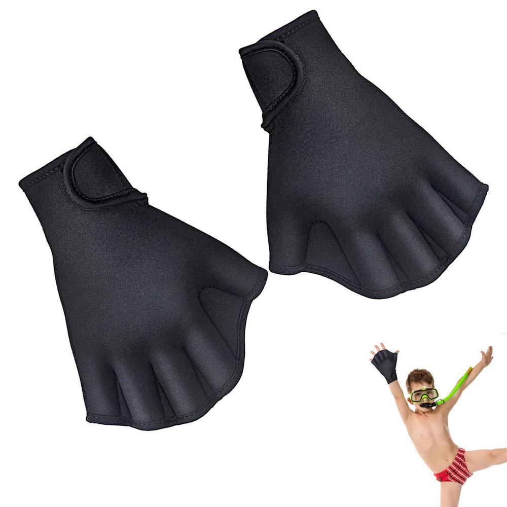 Webbed Gloves For Swimming Aquatic Gloves For Helping Upper Body Resistant Water Aerobics And Swimming Resistant Training Gloves: black / L