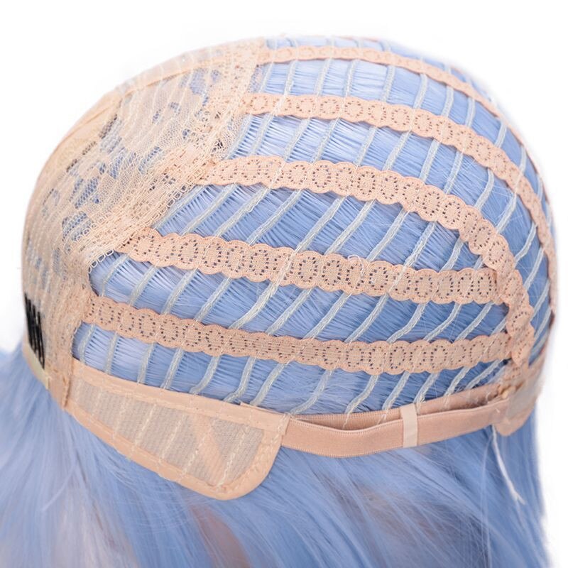 Perruque de Cosplay synthétique lisse et courte avec frange pour femmes noires, 12 pouces, rose, blond mélangé