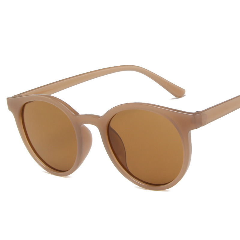 Gafas de sol con montura completa para hombre y mujer, lentes de sol con montura redonda Retro, de femenina, de gran tamaño, a la , UV400, 2022: Café