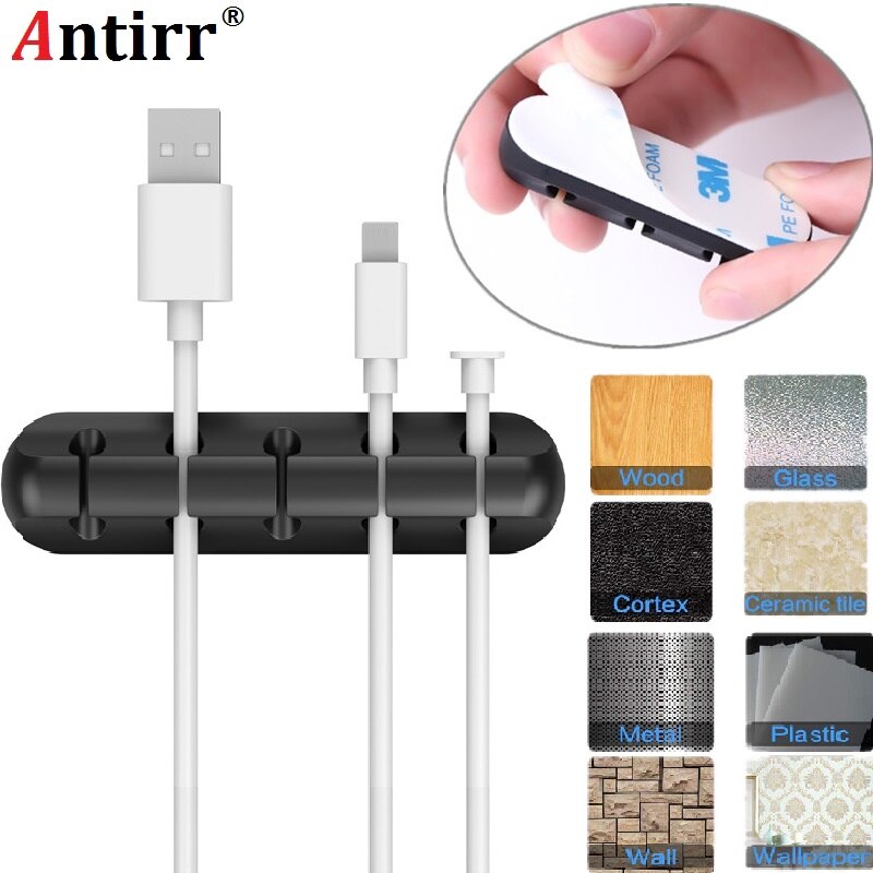 Cable Holder Silicone Cable Organizer Flexible USB Winder Management Clips Holder For Mouse Keyboard Earphone Headset