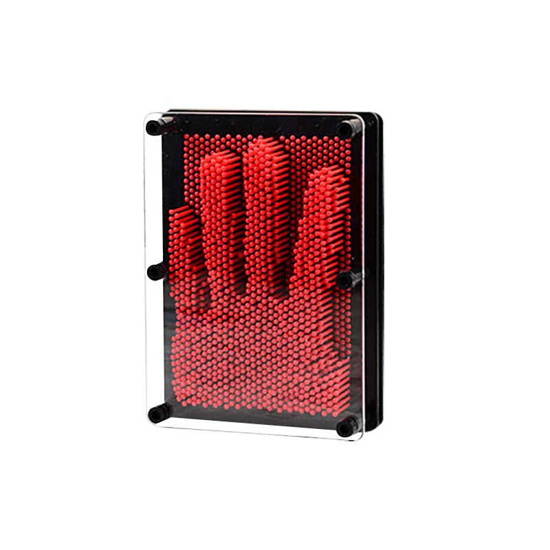 3D Clone Pin Art Carving Hand Shape Model Toy Children Toy Desktop Office Toy Pin Art Classic Impressions Handprint Art Toy: red middle