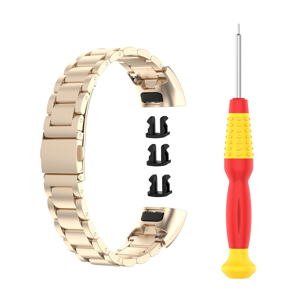 Bracelet Rose en métal Rose pour Huawei Band 4 Pro Bracelet pour Huawei Band 3 Pro Bracelet de montre en acier inoxydable bracelets avec outil: Champagne / Huawei Band 3 Pro
