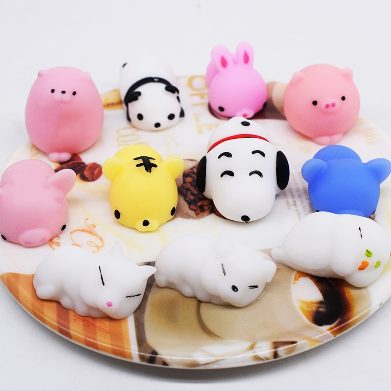 5pcs Squishy Soft Cute Cat Wipes Antistress Boot Ball Decompression Sticky Eliminate Pets Fun Stress Squishies Squeeze Kit Toys