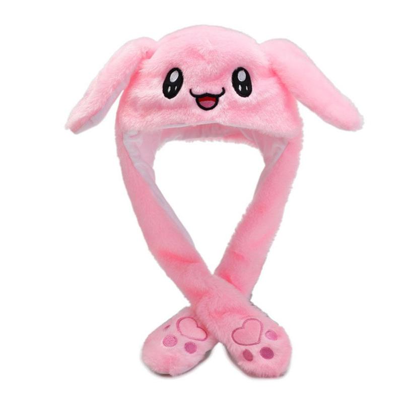Sombrero de conejo con lámpara para mujer, gorro de salto con orejas que se mueve en la oreja, estilo pijo, buenos juguetes, oferta, divertido de conejo H N4G0: pink