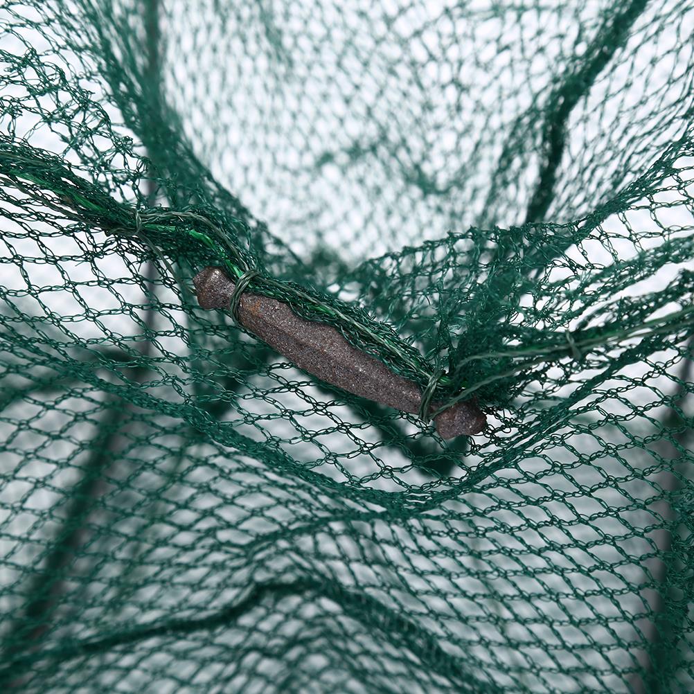 Crab Crayfish Lobster Catcher Live Trap Fish Net Eel Prawn Shrimp Lure Nets 11 intervals Foldable Nylon Fishing Net 3.5m