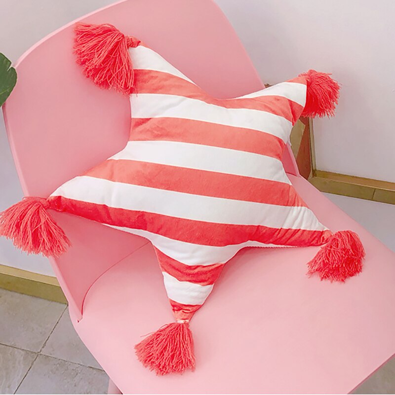 Baby Crib Cushion Bumpers Baby Room child pillow cotton cuddle pillow Simple tassel style Cushion Pillows BXX014