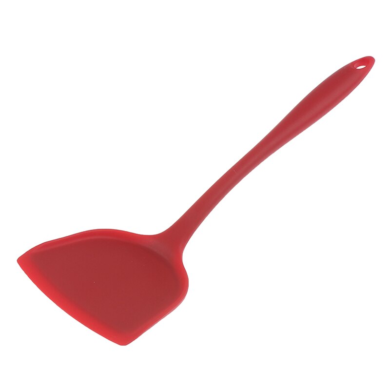 Espátula de silicona para cocina, espátula antiadherente para carne, carne, huevo, pala ancha para Pizza, utensilios de cocina para el hogar, 4 colores: Rojo