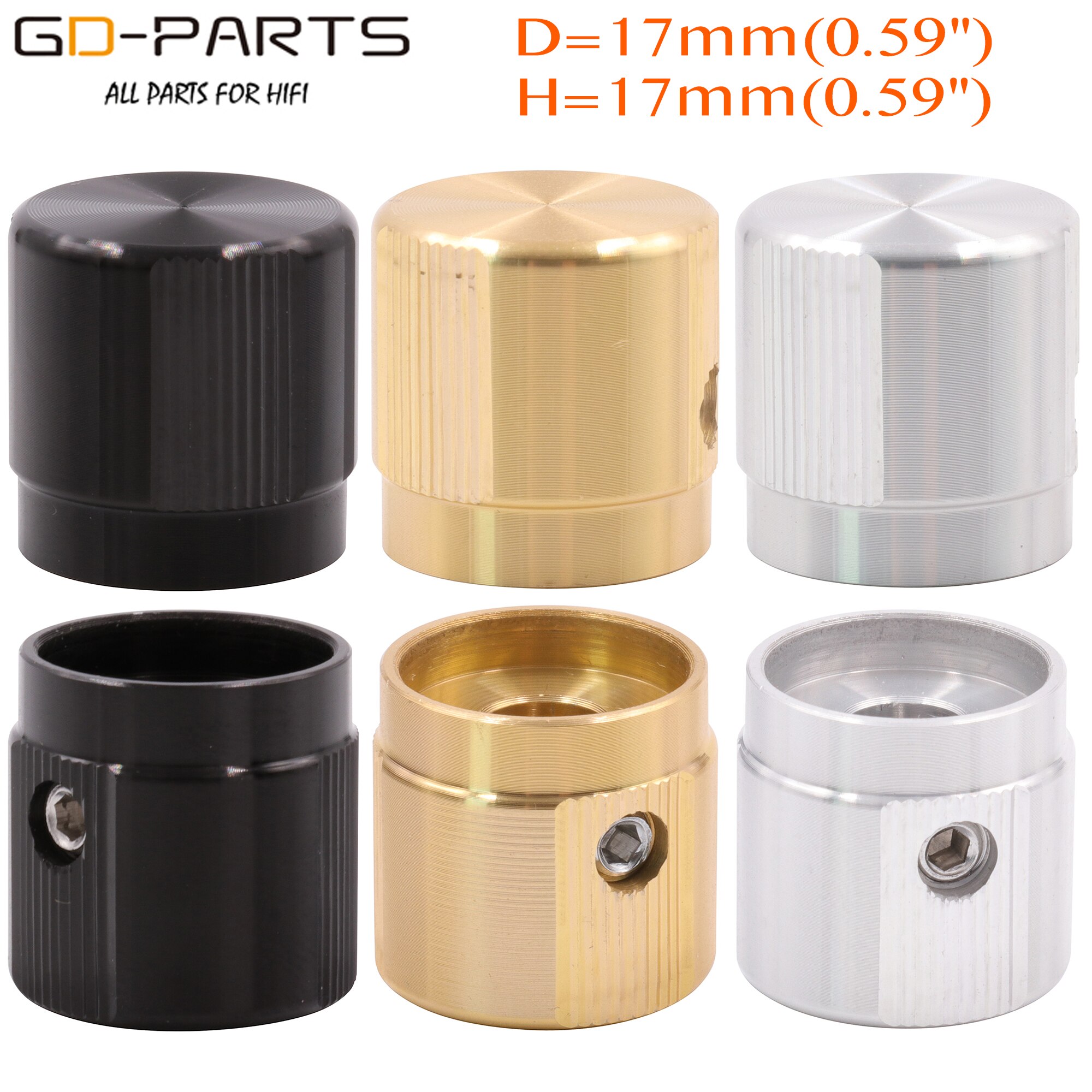 17*17mm Massivem Aluminium Set Pointer Knob Für Hifi Audio AMP DAC Radio Lautsprecher Potentiometer CNC Gefräste