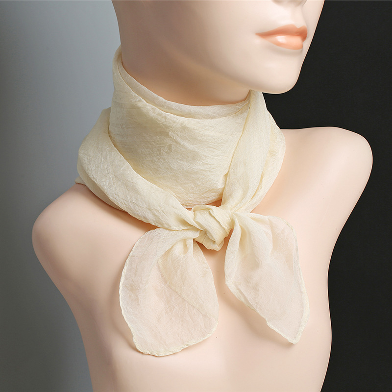70X70 cm Simulatie Zijden Sjaals vrouwen Veelzijdige Kleine Vierkante Effen Chiffon Sjaal Gaas Sjaal Party