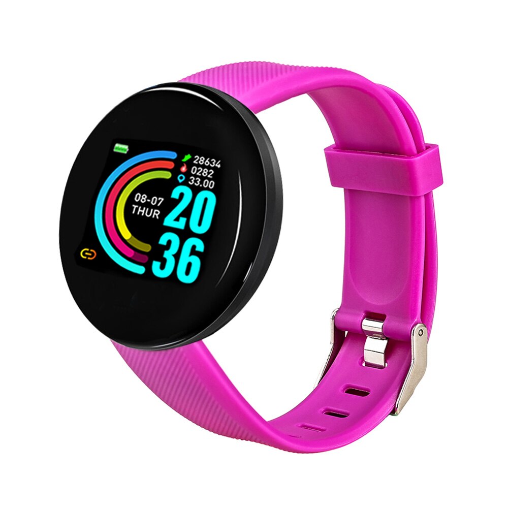 Tezer d18 pulseira inteligente freqüência cardíaca pressão arterial saúde à prova d18 água relógio inteligente d18 bluetooth pulseira de fitness rastreador: purple