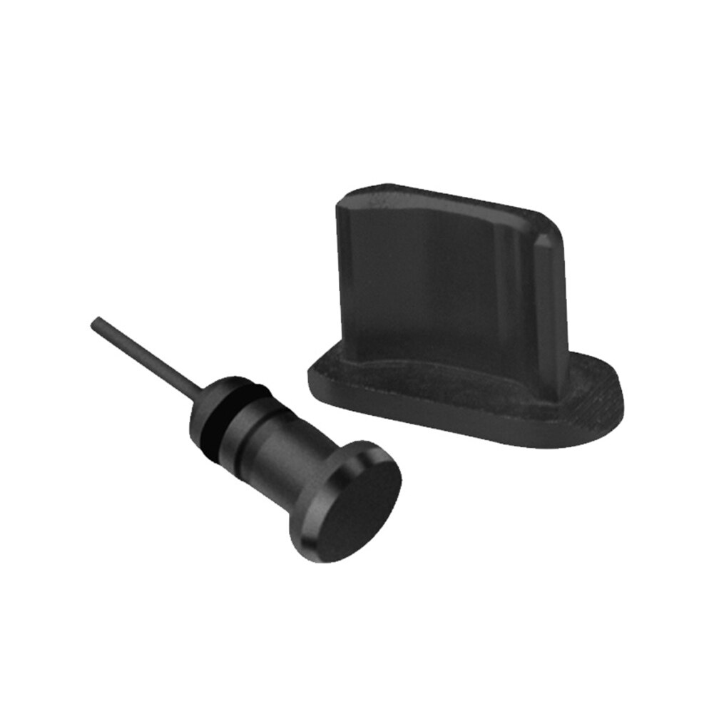 Bunte Metall Typ-C Mikro USB Kopfhörer Jack Ladung Hafen Anti-Staub Stecker für Android iPhone Telefon Zubehör: schwarz Micro USB