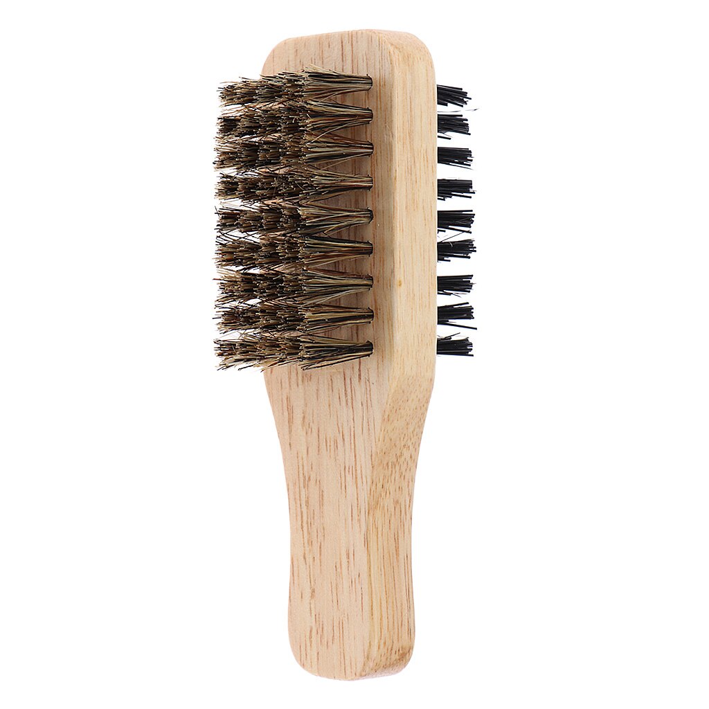 Cepillo para el pelo con cerdas de jabalí para hombre, cepillo ondulado de madera Natural para hombre, cepillo para peinado de barba para cabello corto, largo, grueso, rizado y ondulado: Small Size