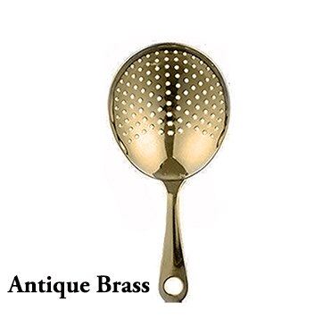 Stainless Steel Julep Strainer Cocktail Strainer Bar Tool: Antique Brass