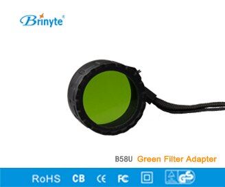 Brinyte B58UR48 LED Zaklamp Diffuser Groene Filter 48mm 49mm Zaklamp Lens Groene Zaklamp Filter Groen Diffuser