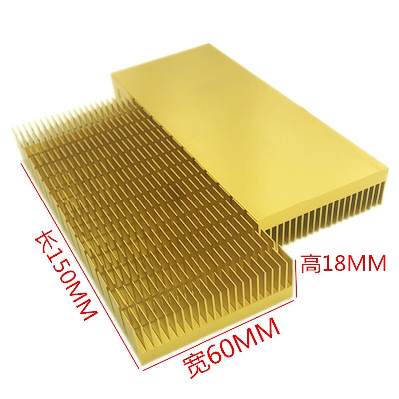 1Pcs heat sink 150*60*18MM Grooved gold heat sink