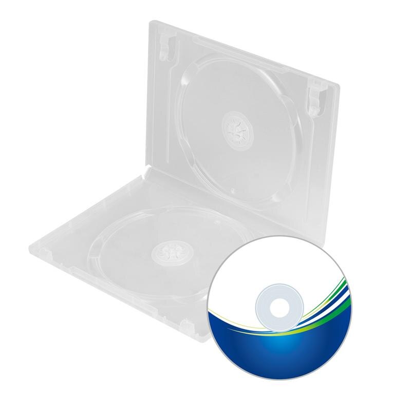 6 PCS CD Package Durable Portable with Film Transparent CD Storage Box DVD Case for Office School Home