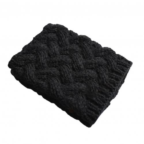 Calcetines altos para mujer, color puro, puños para botas, calentadores de lana, tejidos para piernas, calcetines largos de algodón para invierno, calcetines calentadores para piernas por encima de la rodilla: Black