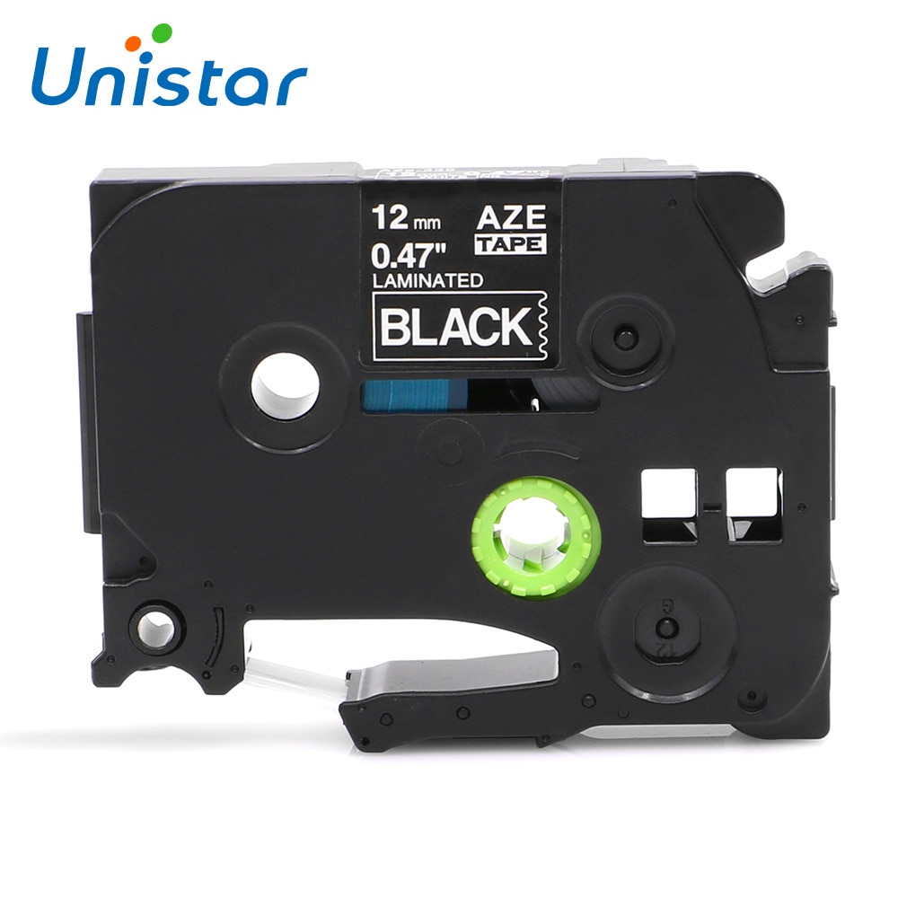 Unistar TZe-335 12mm Compatible for Brother P-touch Tape 12mm White on Black Laminated Label Ribbons TZe335 TZe 335 for Brother